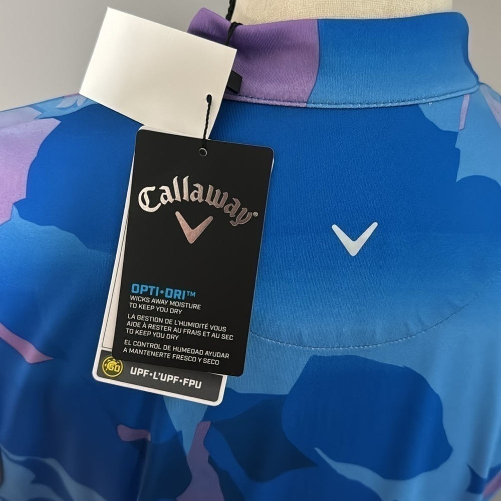 Callaway Women’s Blue/Purple Opti-Dri 1/4 Zip Knee Length Golf Dress Sz L (NWT) - Picture 6 of 9